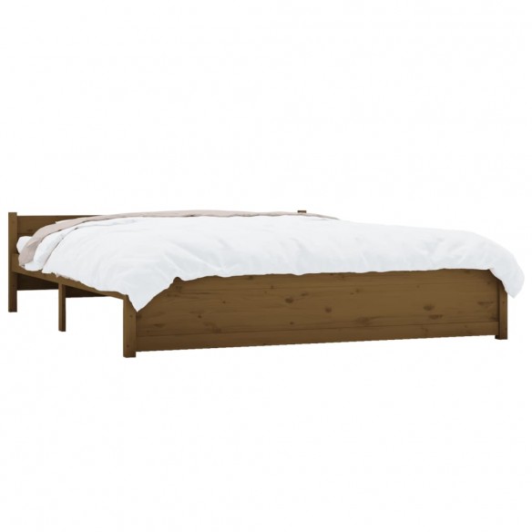 Cadre de lit Marron miel Bois massif 160x200 cm