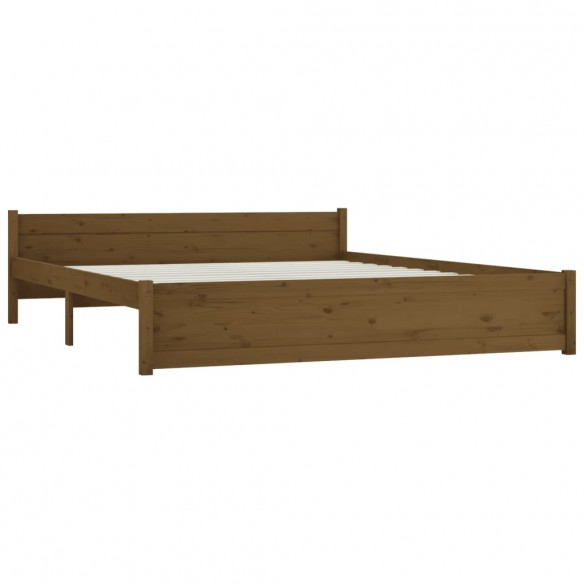 Cadre de lit Marron miel Bois massif 160x200 cm