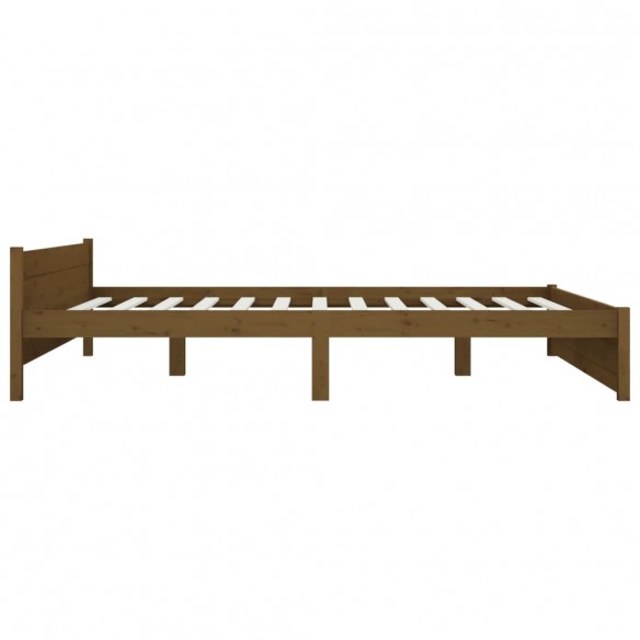 Cadre de lit Marron miel Bois massif 160x200 cm