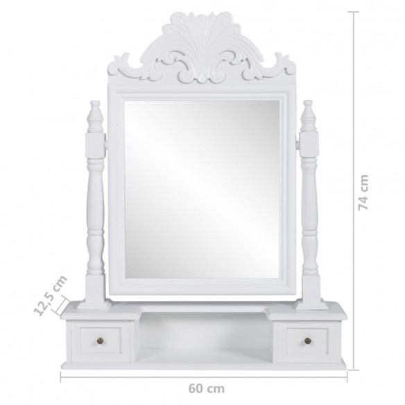 Coiffeuse avec miroir pivotant rectangulaire MDF