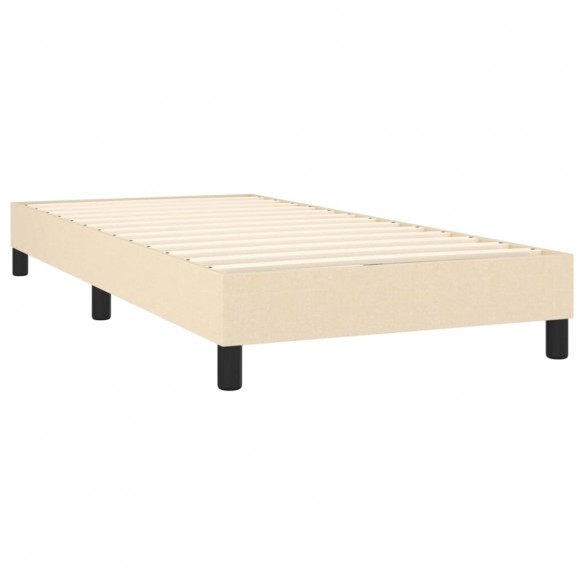 Cadre de lit avec matelas Crème 100x200 cm Tissu