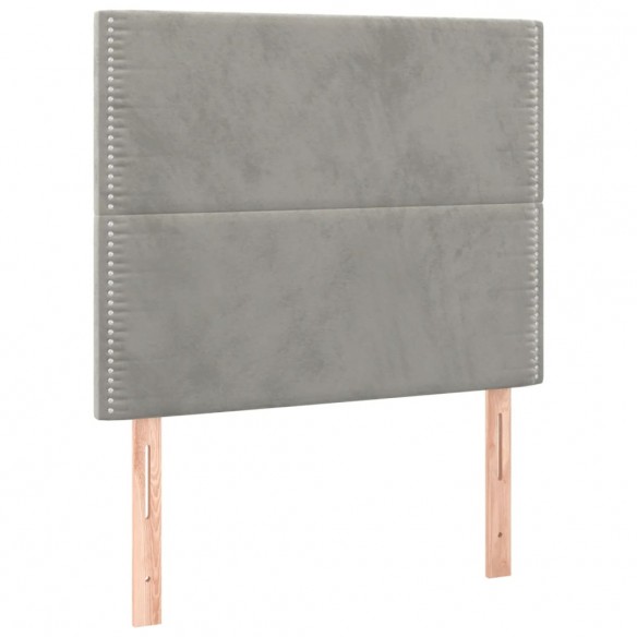 Têtes de lit 2 pcs Gris clair 90x5x78/88 cm Velours