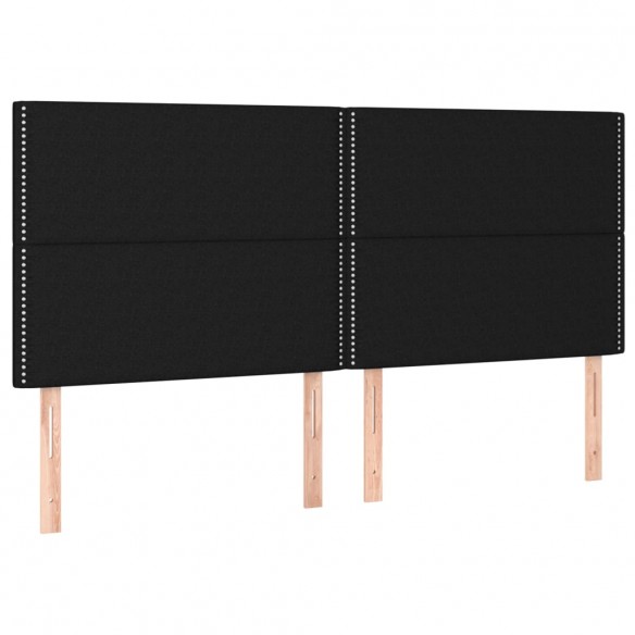 Têtes de lit 4 pcs Noir 80x5x78/88 cm Tissu