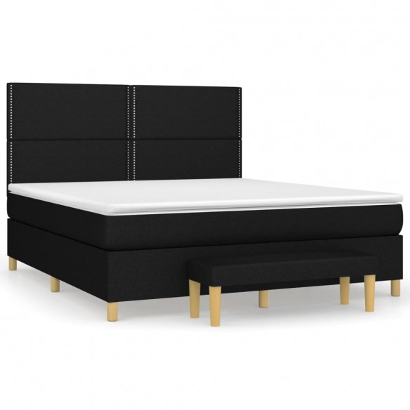 Cadre de lit avec matelas Noir 160x200 cm Tissu