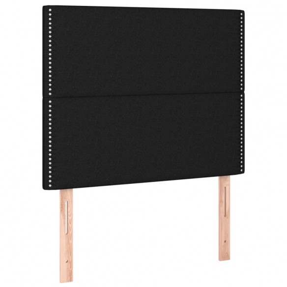 Cadre de lit et matelas et LED Noir 100x200 cm Tissu