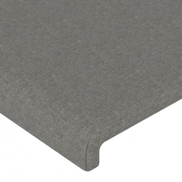 Tête de lit avec oreilles Gris foncé 103x23x78/88 cm Tissu