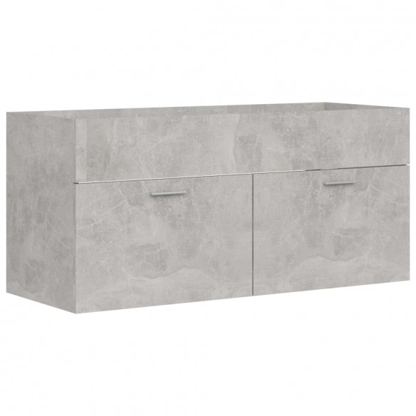 Armoire d'évier Gris béton 100x38,5x46 cm Aggloméré