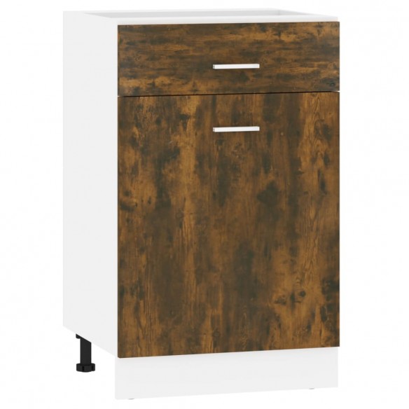 Armoire de plancher à tiroir Chêne fumé 50x46x81,5 cm Bois