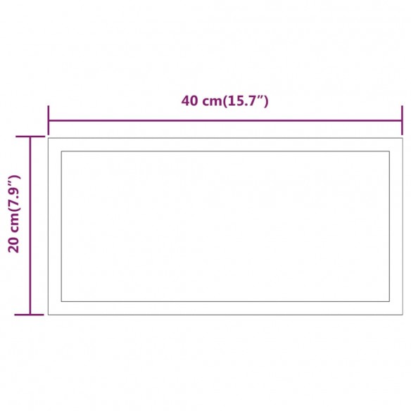 Miroir de salle de bain à LED 20x40 cm