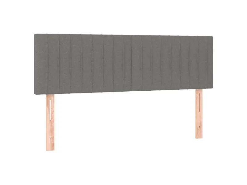 cadre de lit avec matelas Gris foncé 140x200cm Tissu