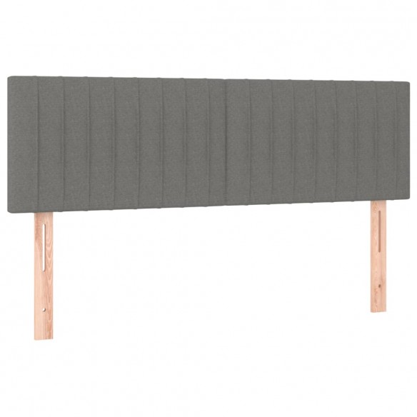 Cadre de lit avec matelas Gris foncé 140x190cm Tissu