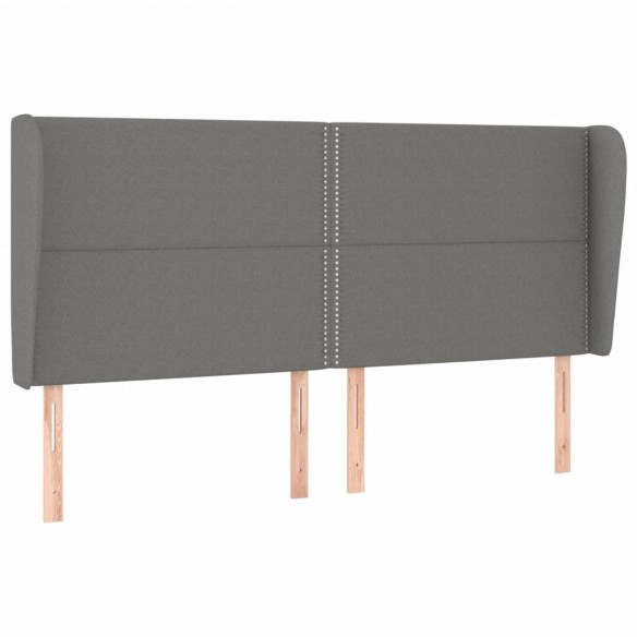 Cadre de lit avec matelas Gris foncé 180x200cm Tissu