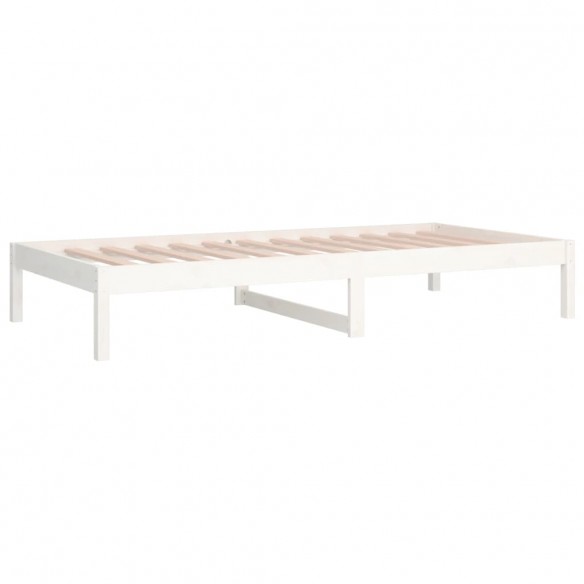 Lit de jour Blanc 90x190 cm Simple Bois de pin massif