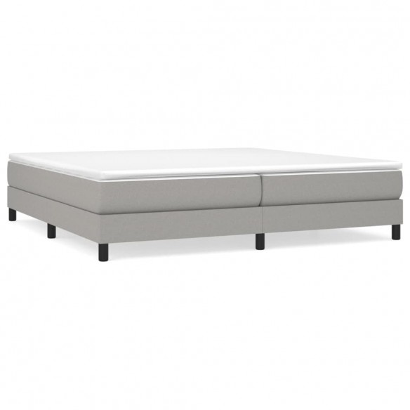 Cadre de lit avec matelas Gris clair 200x200cm Tissu