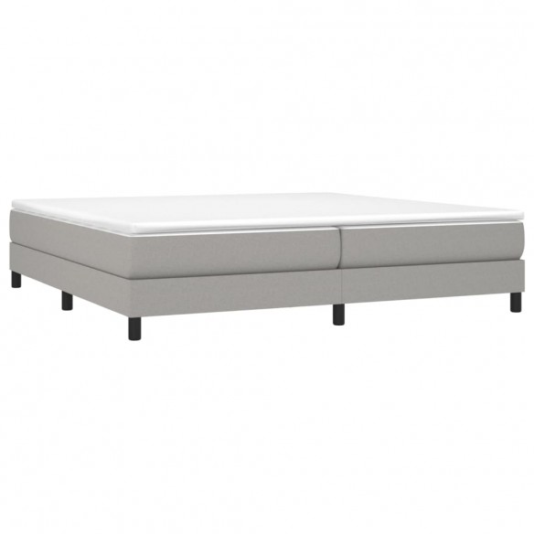 Cadre de lit avec matelas Gris clair 200x200cm Tissu