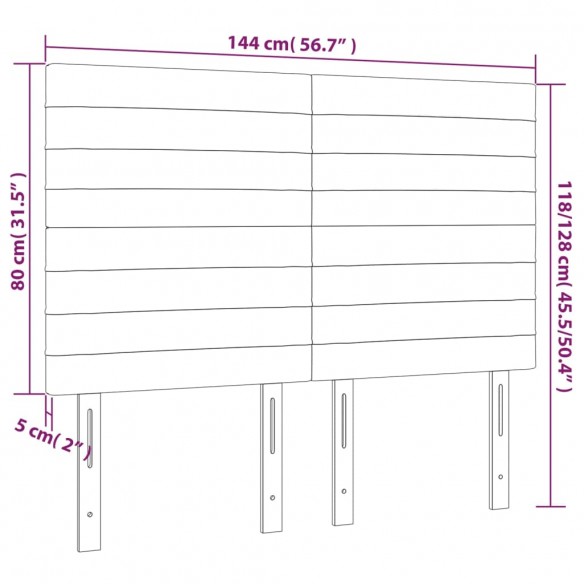 Têtes de lit 4 pcs Taupe 72x5x78/88 cm Tissu