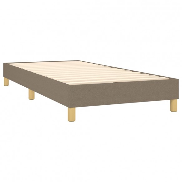 Cadre de lit avec matelas Taupe 90x200 cm Tissu