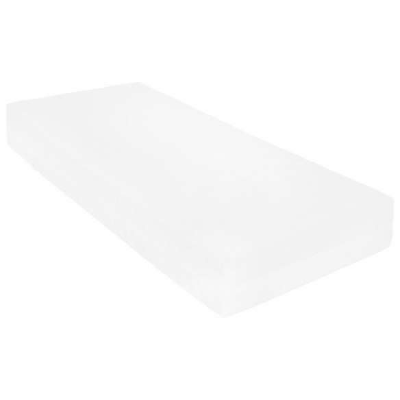 Lit de repos avec matelas 90x200 cm Blanc Bois de pin massif