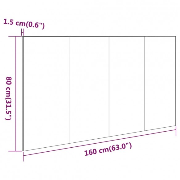 Tête de lit Gris béton 160x1,5x80 cm Bois d'ingénierie