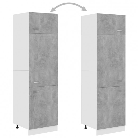 Armoire de réfrigérateur Gris béton 60x57x207 cm Aggloméré