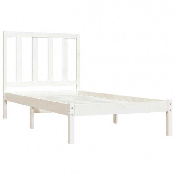 Cadre de lit Blanc Bois de pin massif 100x200 cm