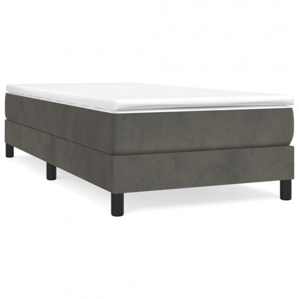 Cadre de lit et matelas Gris foncé 80x200 cm Velours