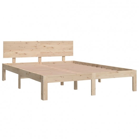 Cadre de lit Bois de pin massif 140x190 cm