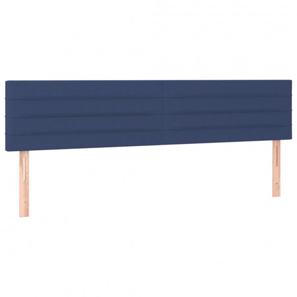 Cadre de lit avec matelas Bleu 200x200 cm Tissu