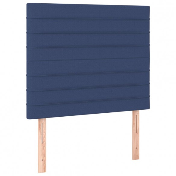 Cadre de lit avec matelas Bleu 120x200 cm Tissu