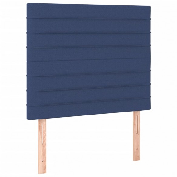 Cadre de lit et matelas et LED Bleu 120x200 cm Tissu