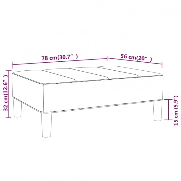 Repose-pied Rose 78x56x32 cm Velours