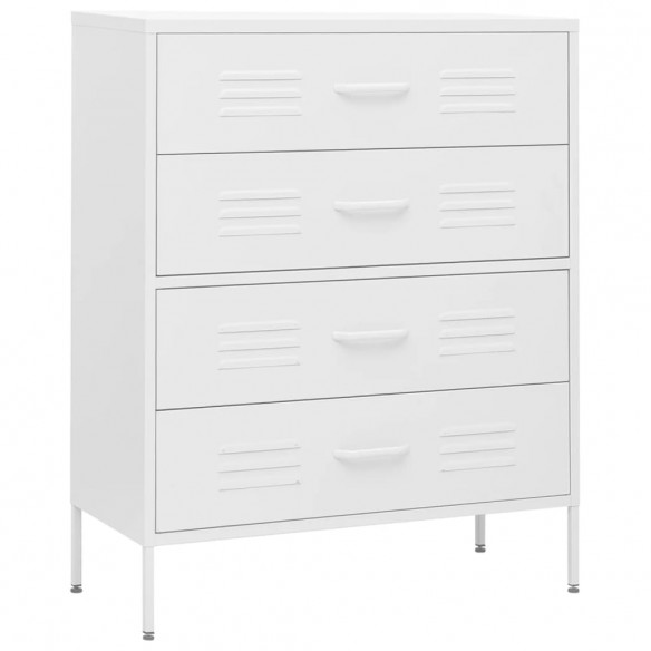 Commode Blanc 80x35x101,5 cm Acier