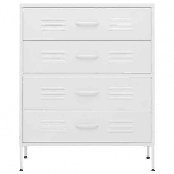 Commode Blanc 80x35x101,5 cm Acier