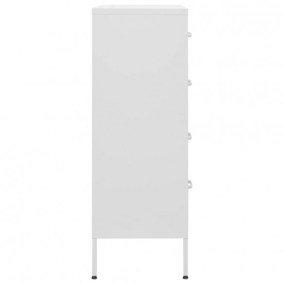 Commode Blanc 80x35x101,5 cm Acier