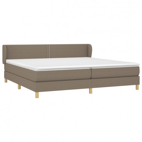 Cadre de lit avec matelas Taupe 200x200 cm Tissu