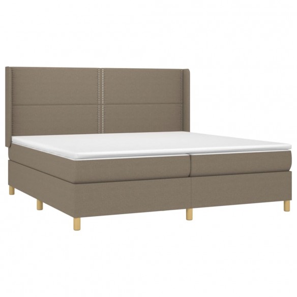 Cadre de lit matelas et LED Taupe 200x200 cm Tissu