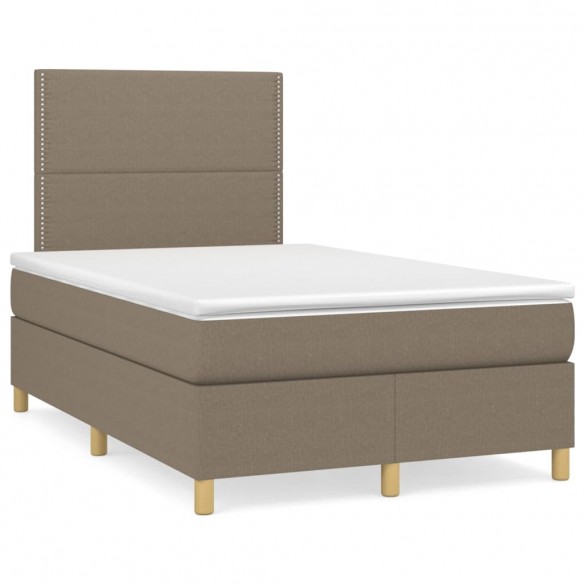 Cadre de lit avec matelas Taupe 120x200 cm Tissu