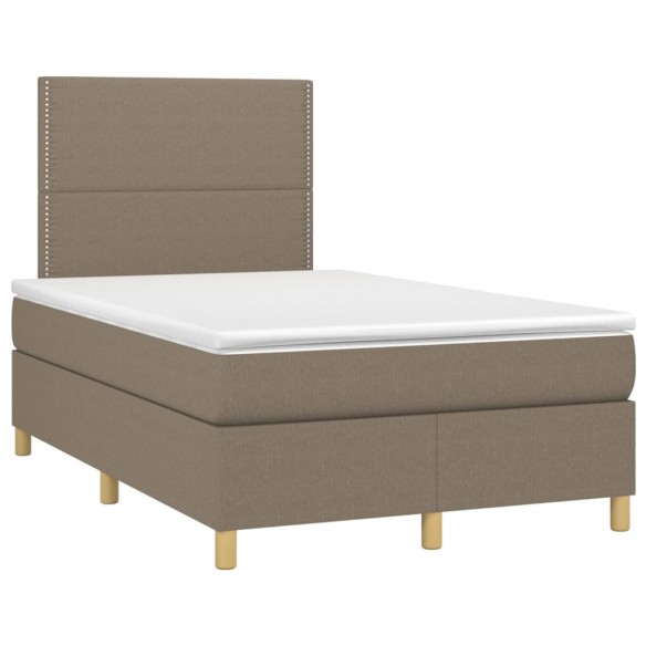 Cadre de lit avec matelas Taupe 120x200 cm Tissu