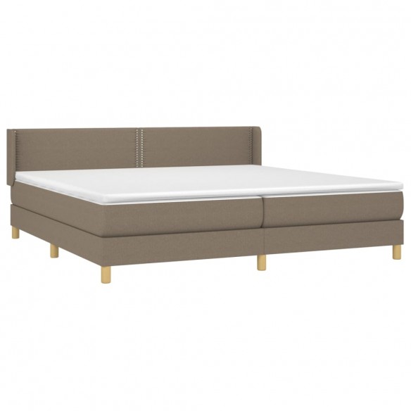 Cadre de lit avec matelas Taupe 200x200 cm Tissu