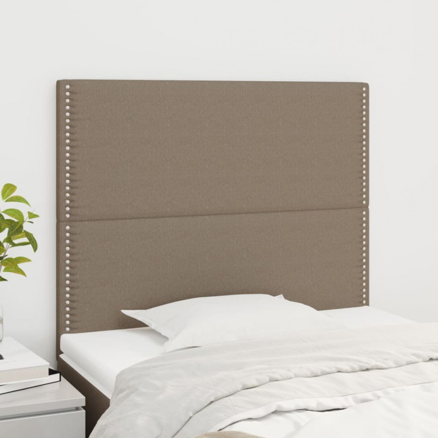 Têtes de lit 2 pcs Taupe 100x5x78/88 cm Tissu