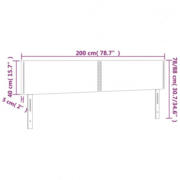 Têtes de lit 2 pcs Taupe 100x5x78/88 cm Tissu