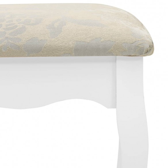 Ensemble de coiffeuse avec tabouret Blanc 75x69x140cm Paulownia