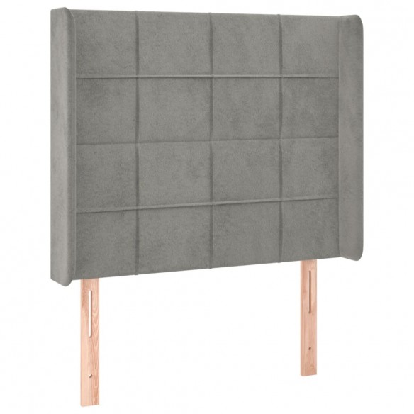 Tête de lit à LED Gris clair 103x16x118/128 cm Velours