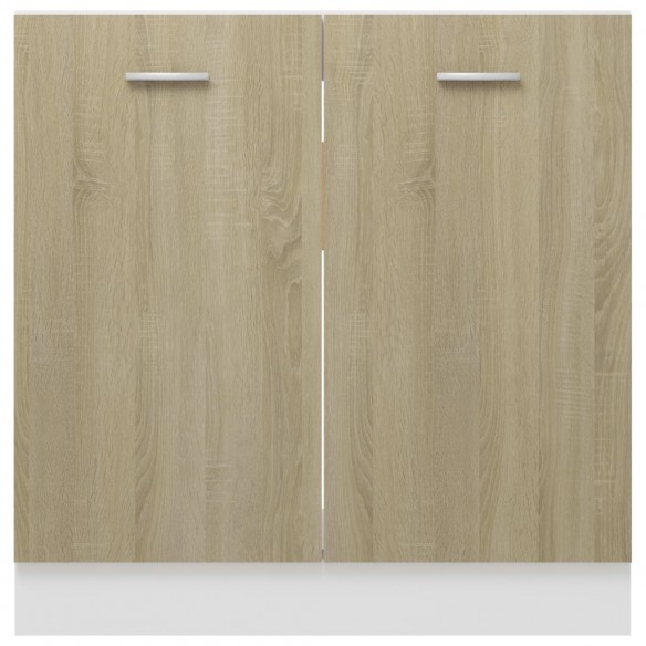 Armoire de plancher d'évier Chêne sonoma 80x46x81,5cm Aggloméré