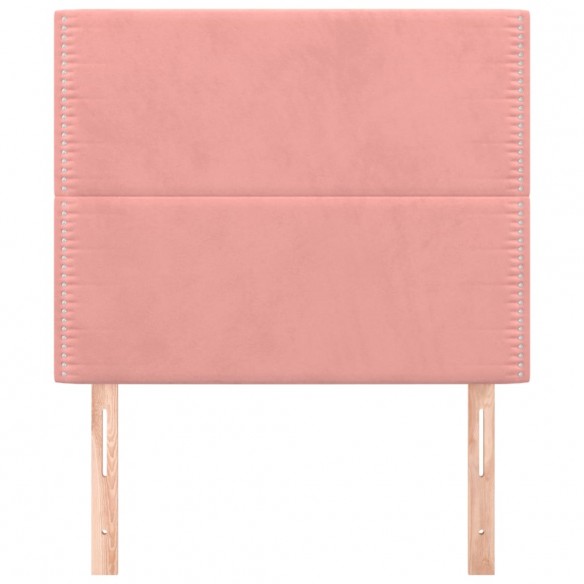 Têtes de lit 2 pcs Rose 100x5x78/88 cm Velours