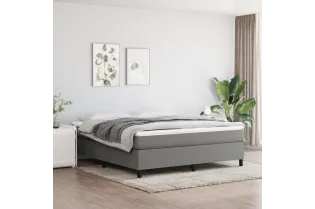 Lit Gris foncé 160x200 cm Tissu