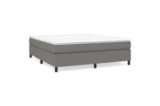 Lit Gris foncé 160x200 cm Tissu 2