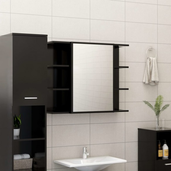 Ensemble de meubles de salle de bain 3 pcs Noir Aggloméré