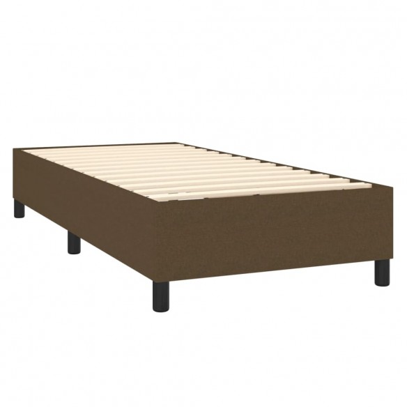 Cadre de lit Marron foncé 90x190 cm Tissu