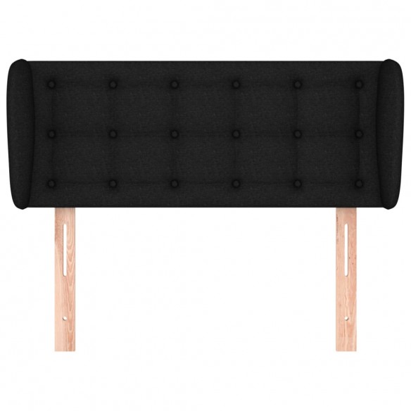 Tête de lit avec oreilles Noir 103x23x78/88 cm Tissu